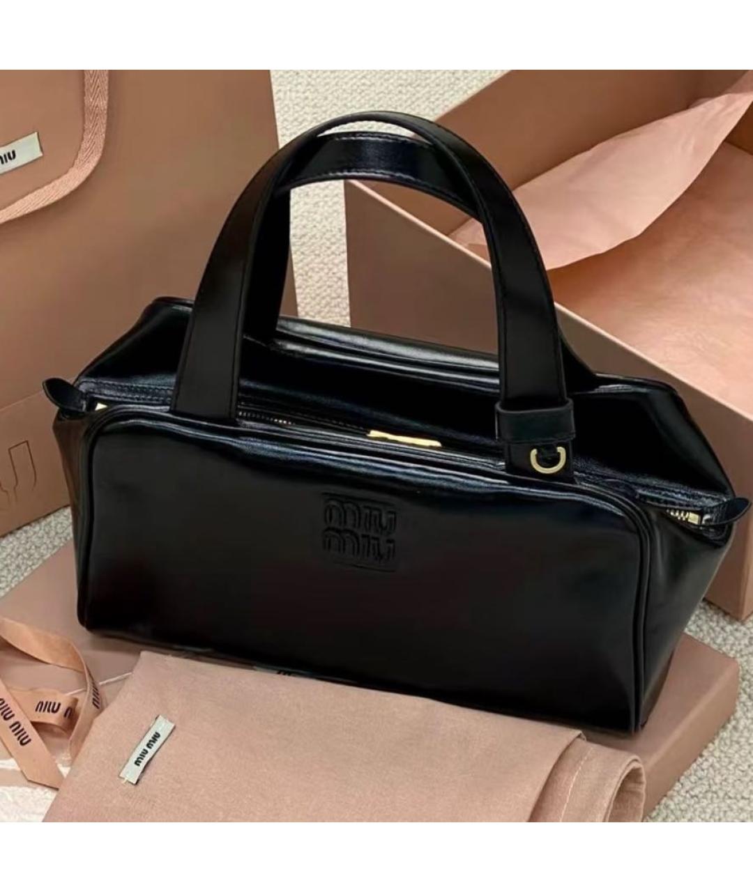 MIU MIU Черная кожаная сумка через плечо, фото 6