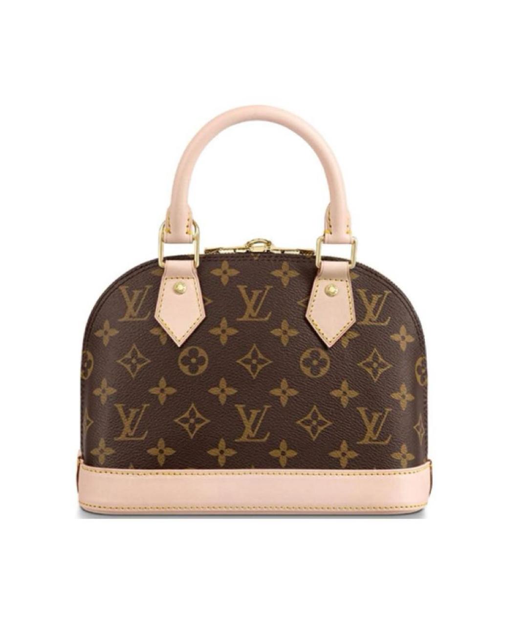 LOUIS VUITTON Коричневая кожаная сумка с короткими ручками, фото 3