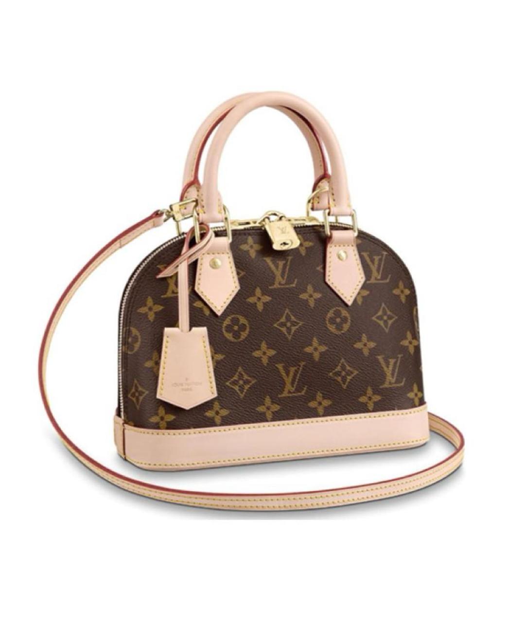 LOUIS VUITTON Коричневая кожаная сумка с короткими ручками, фото 1