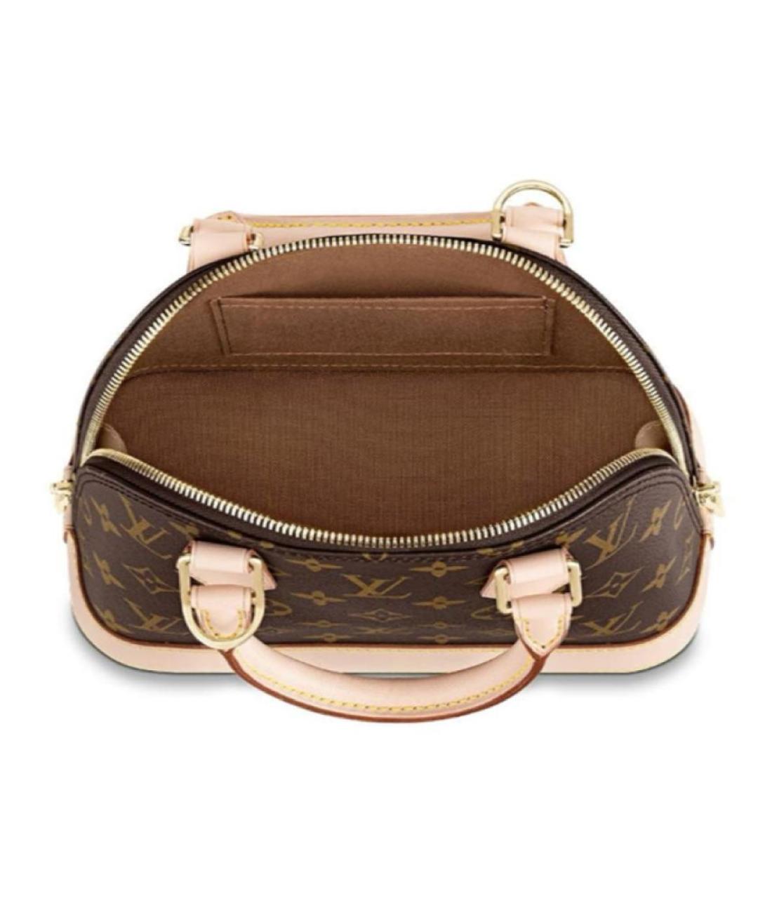 LOUIS VUITTON Коричневая кожаная сумка с короткими ручками, фото 5