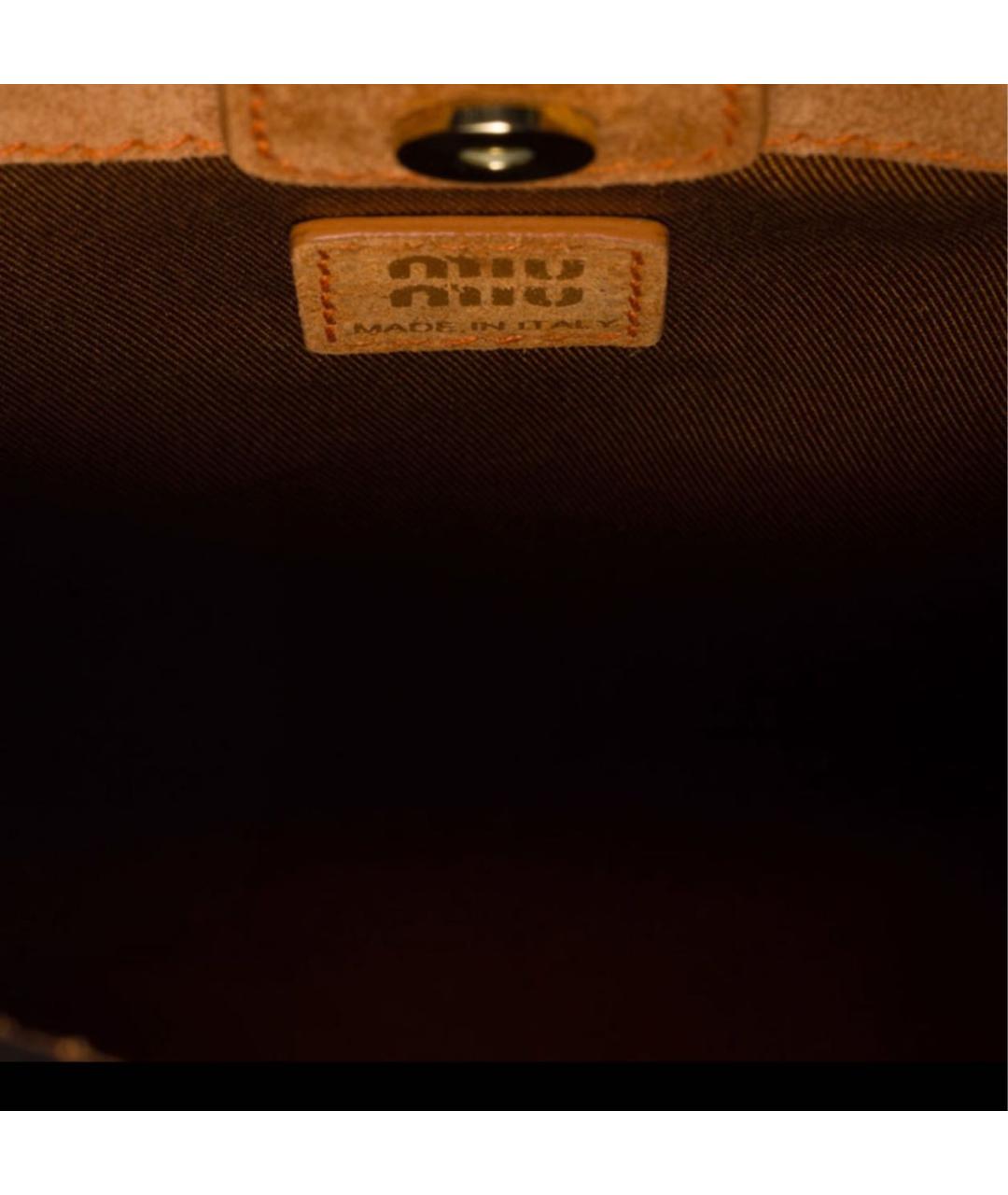 MIU MIU Коричневая кожаная сумка через плечо, фото 4