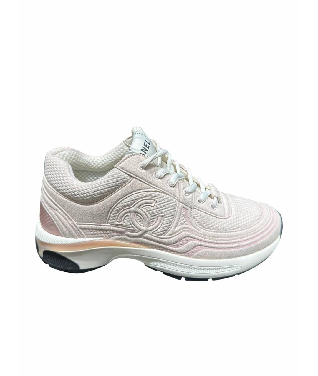 CHANEL Розовые текстильные кроссовки, фото 4