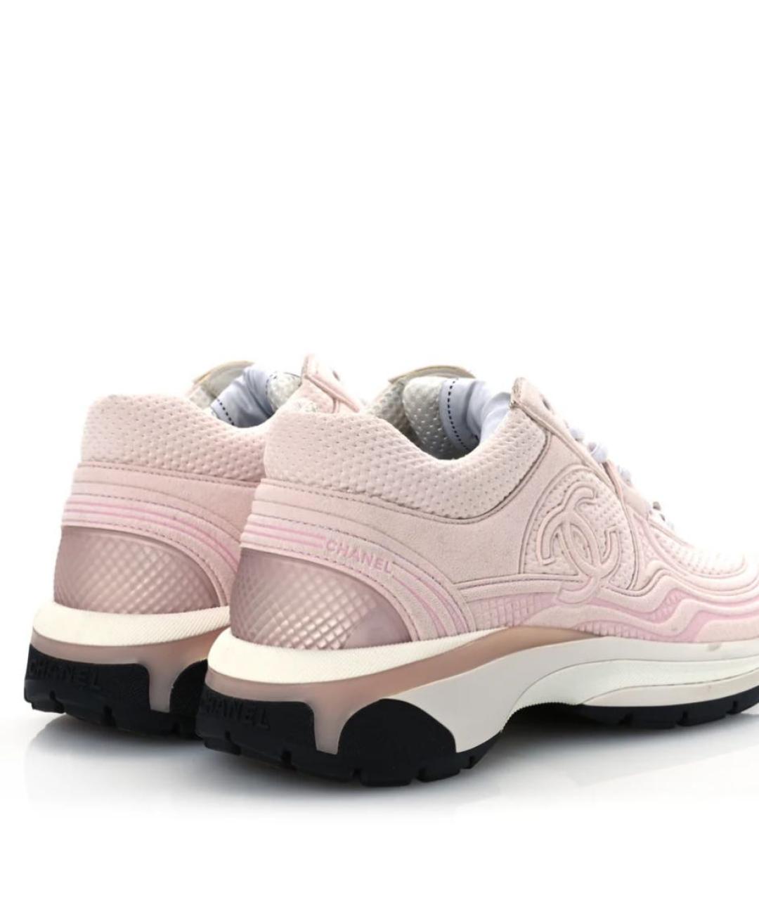 CHANEL Розовые текстильные кроссовки, фото 3