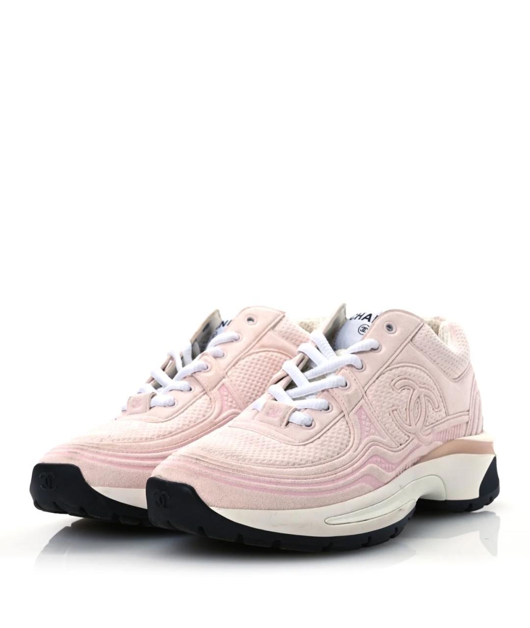 CHANEL Розовые текстильные кроссовки, фото 2
