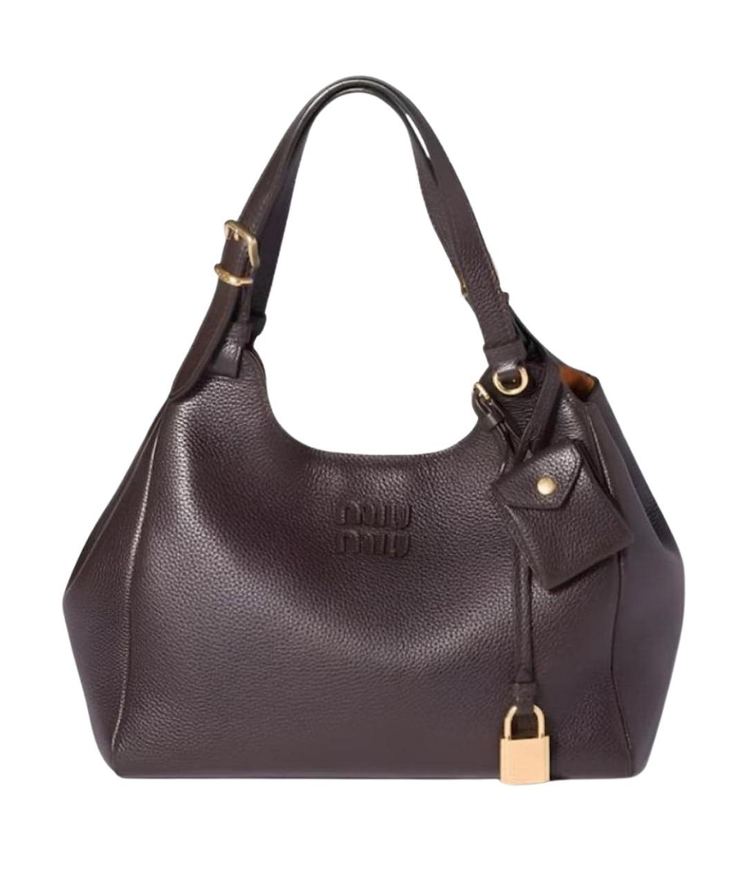 MIU MIU Коричневая кожаная сумка тоут, фото 1