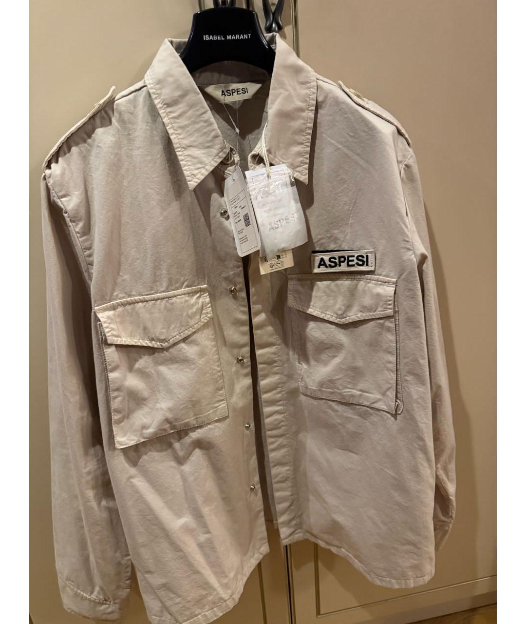 ASPESI Бежевая хлопковая кэжуал рубашка, фото 7