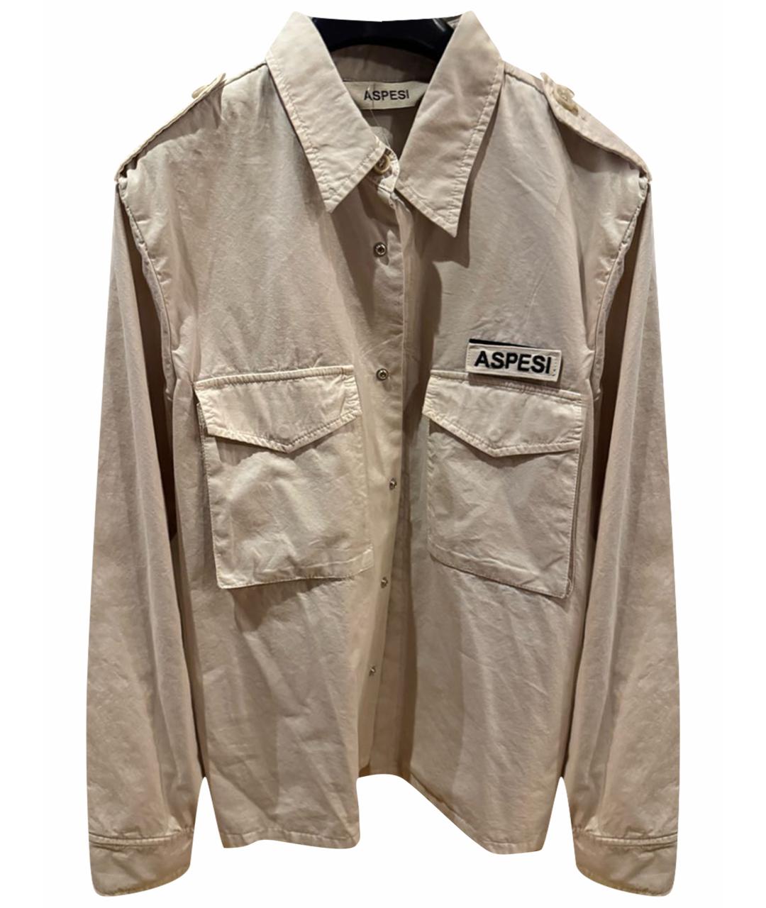 ASPESI Бежевая хлопковая кэжуал рубашка, фото 1