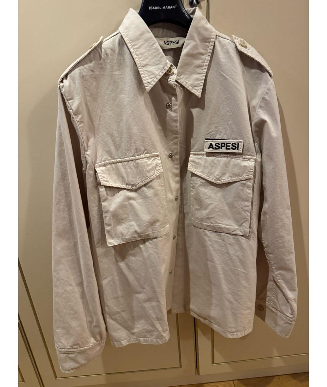 ASPESI Бежевая хлопковая кэжуал рубашка, фото 9