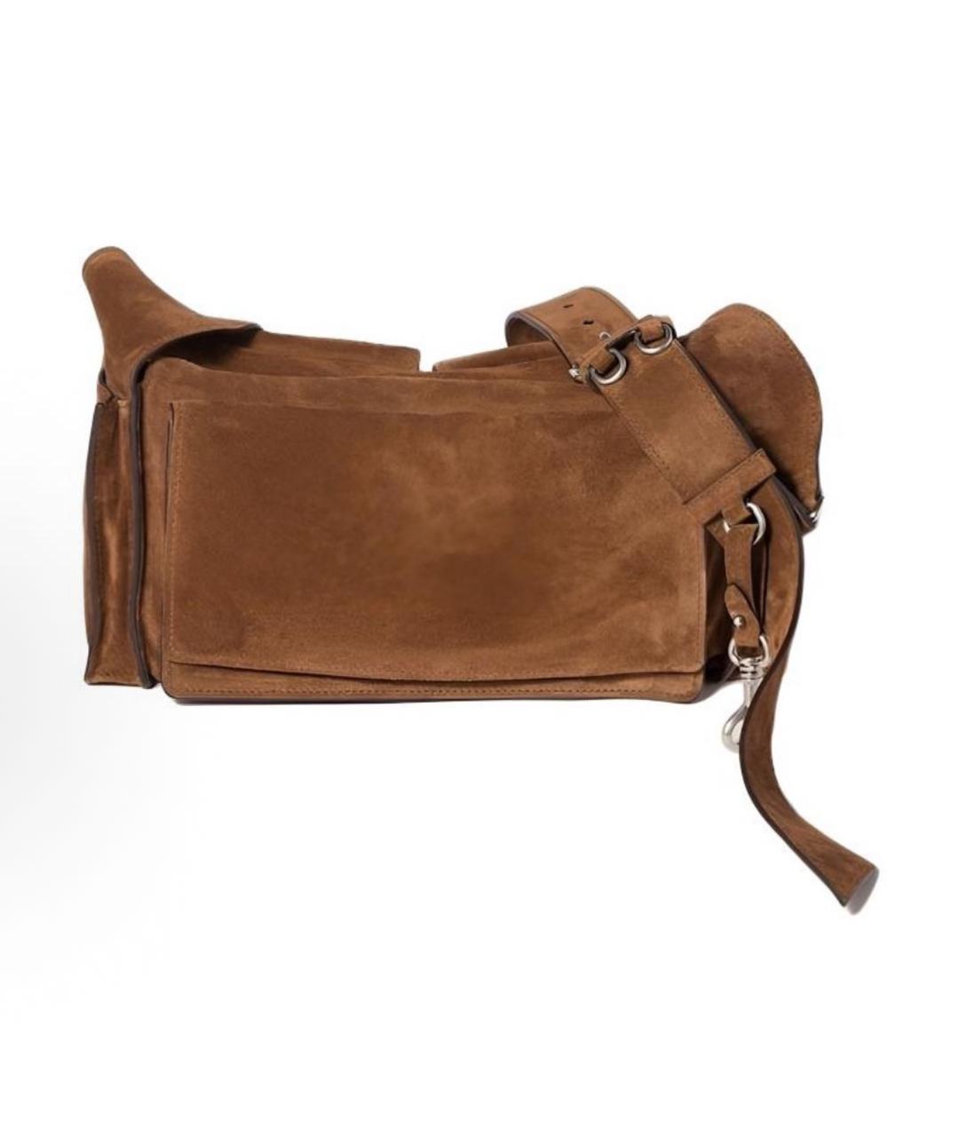 MIU MIU Коричневая замшевая сумка через плечо, фото 3