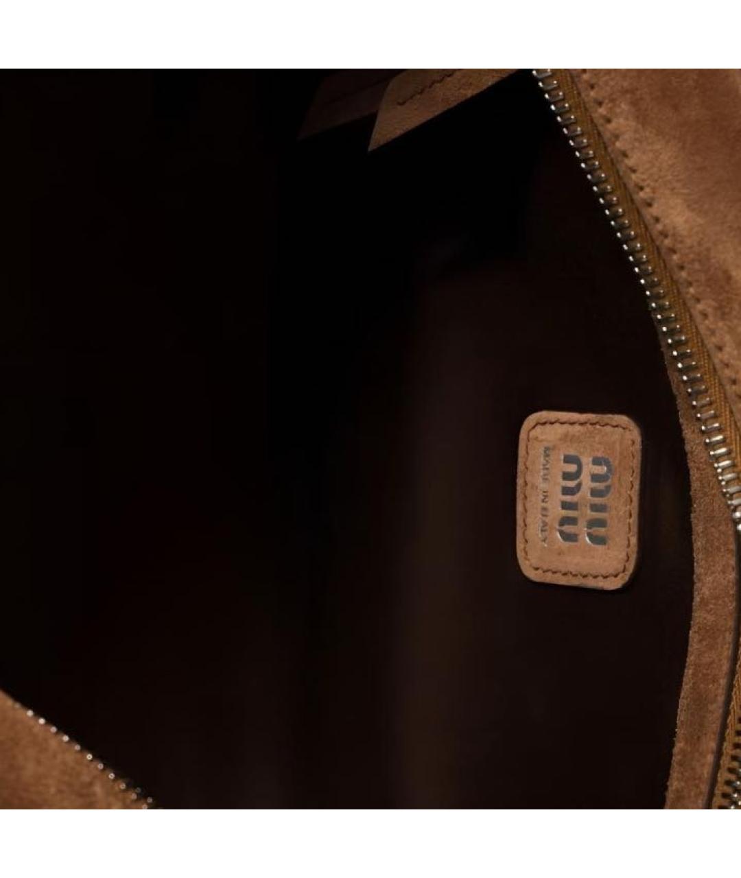 MIU MIU Коричневая замшевая сумка через плечо, фото 5