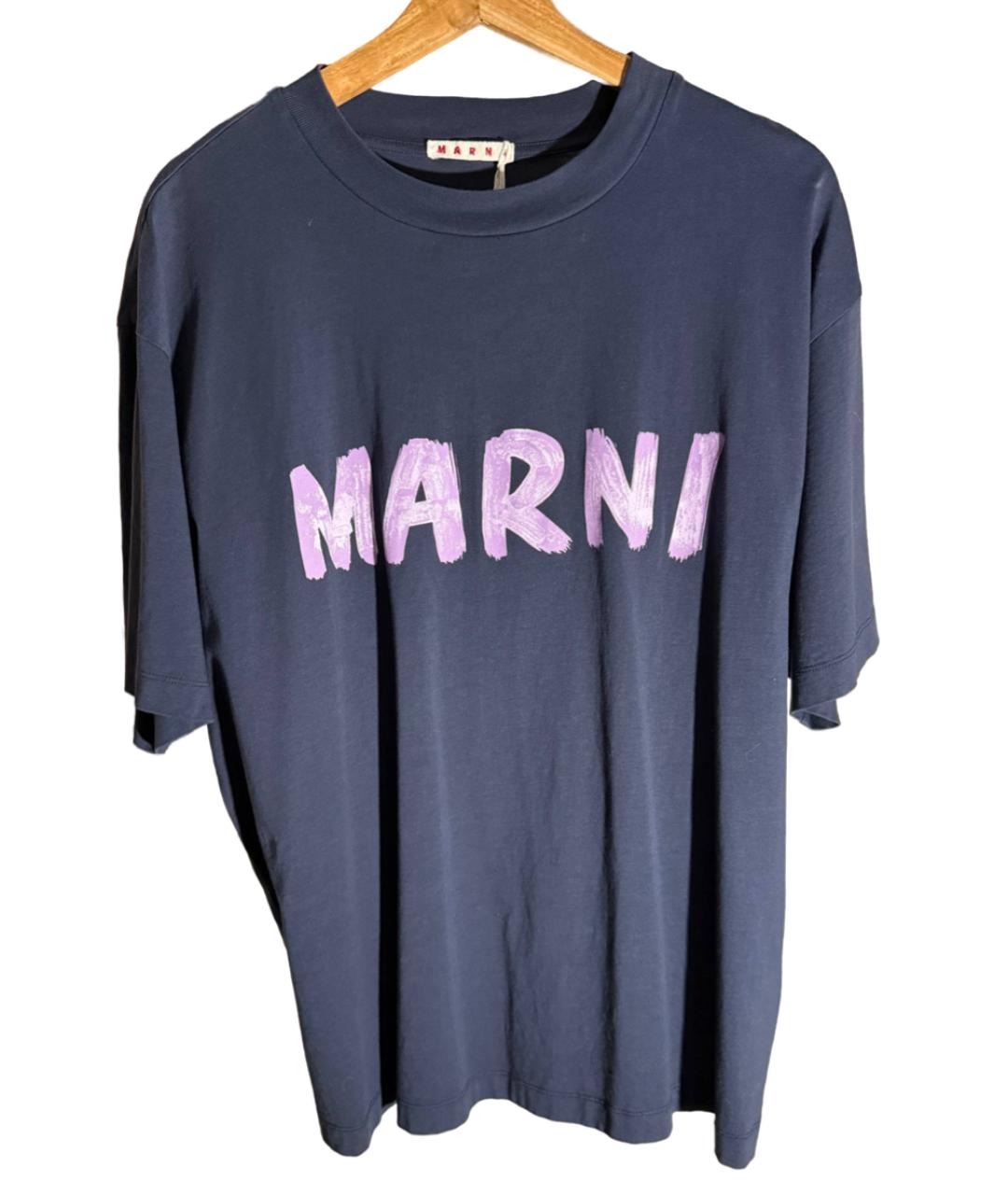 MARNI Фиолетовая хлопковая футболка, фото 4