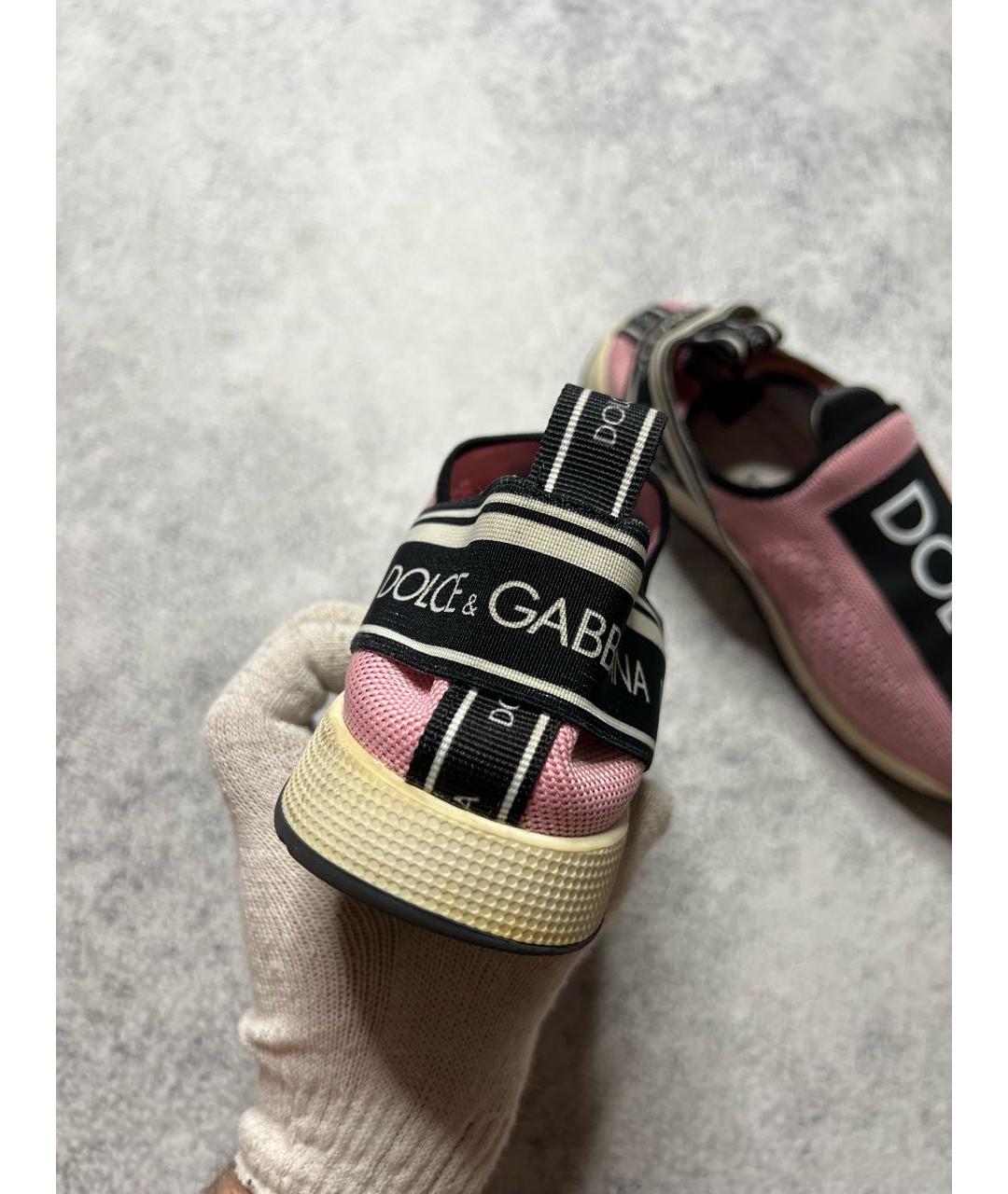 DOLCE&GABBANA Розовые текстильные кроссовки, фото 5