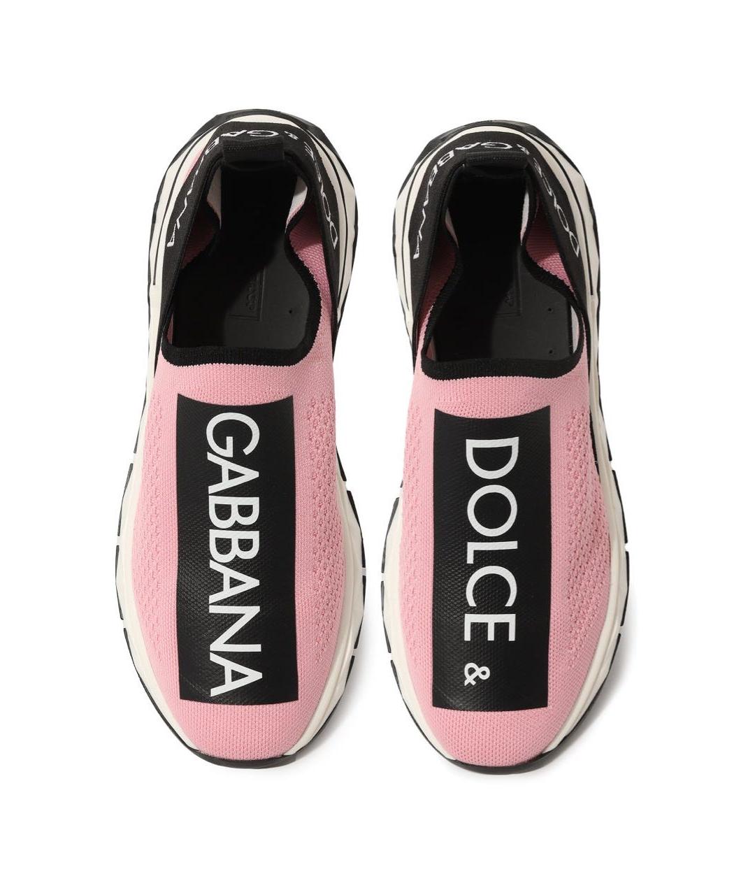 DOLCE&GABBANA Розовые текстильные кроссовки, фото 2