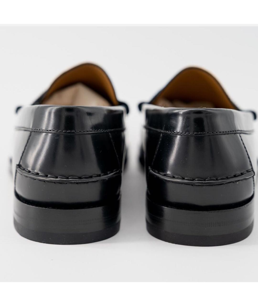 GUCCI Антрацитовые кожаные лоферы, фото 4