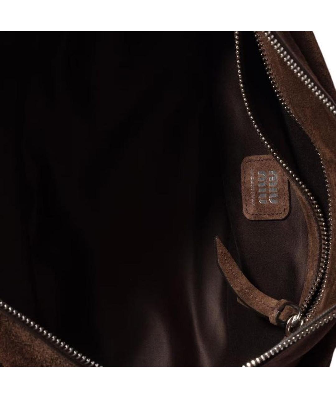 MIU MIU Коричневая замшевая сумка через плечо, фото 5