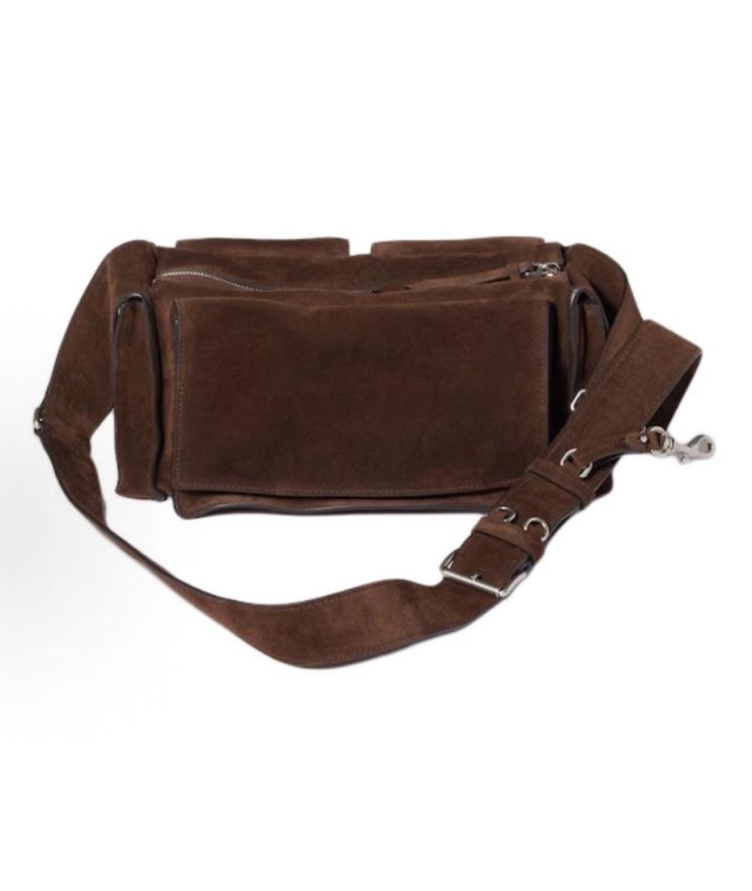 MIU MIU Коричневая замшевая сумка через плечо, фото 4