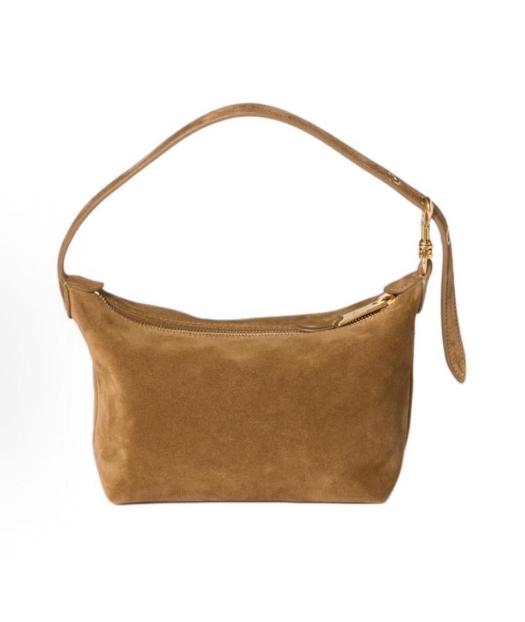 MIU MIU Коричневая замшевая сумка через плечо, фото 4