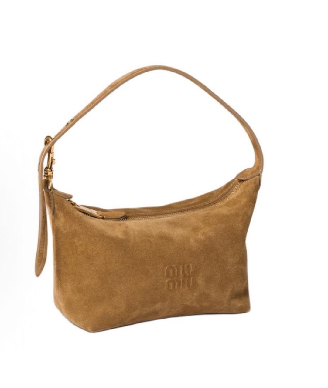 MIU MIU Коричневая замшевая сумка через плечо, фото 2