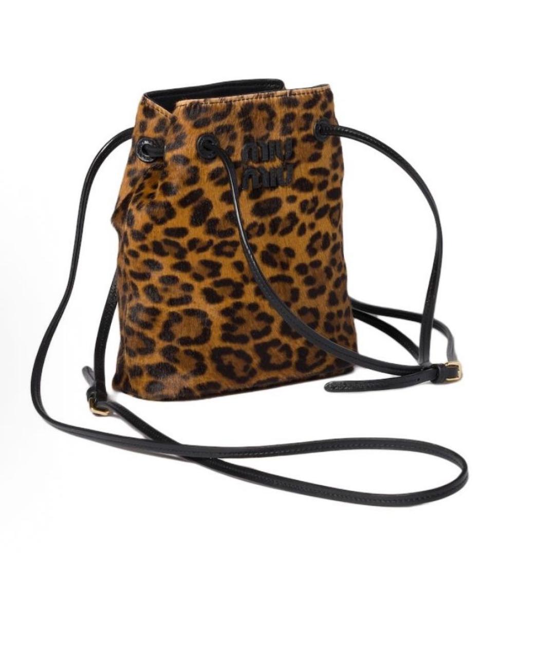 MIU MIU Коричневый кожаный рюкзак, фото 3