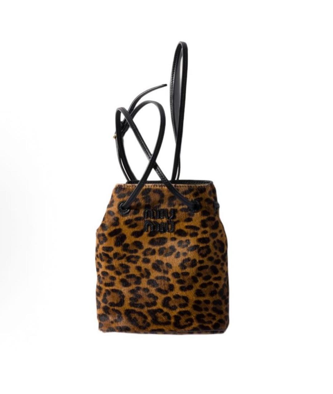 MIU MIU Коричневый кожаный рюкзак, фото 1