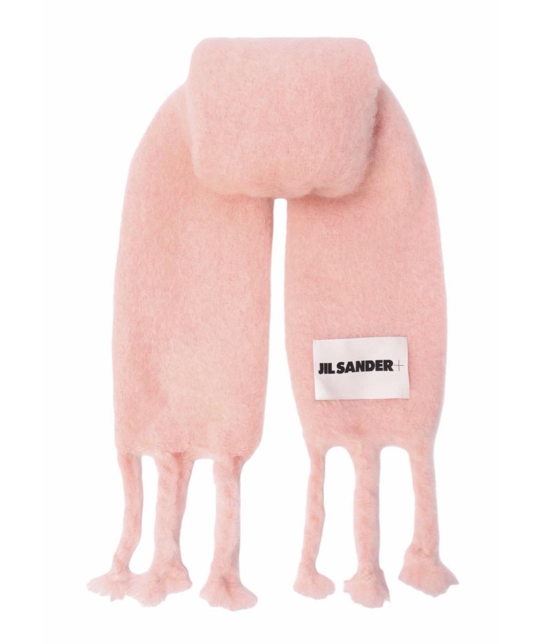 JIL SANDER Розовый шерстяной шарф, фото 5