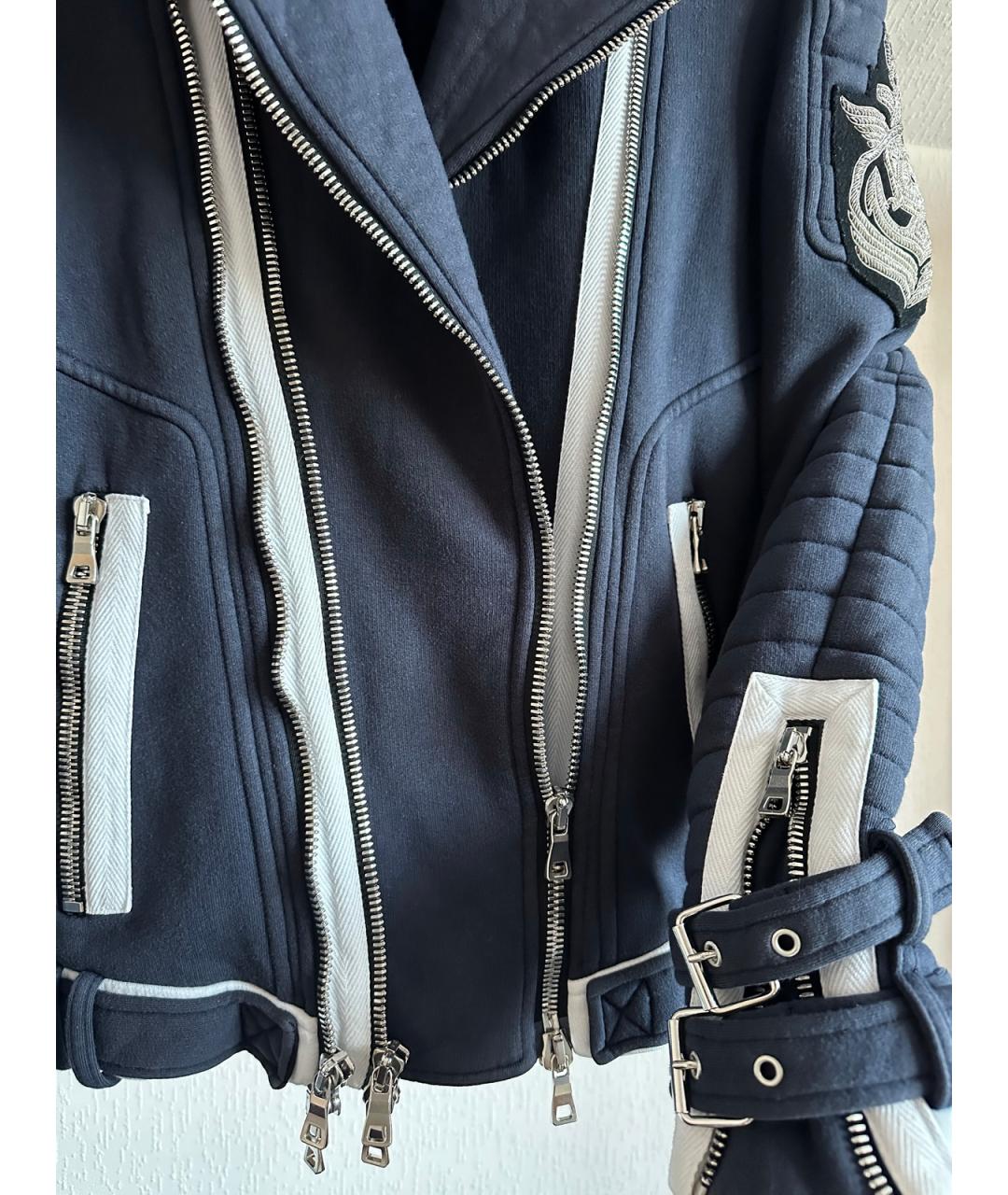 BALMAIN Темно-синяя хлопковая куртка, фото 5