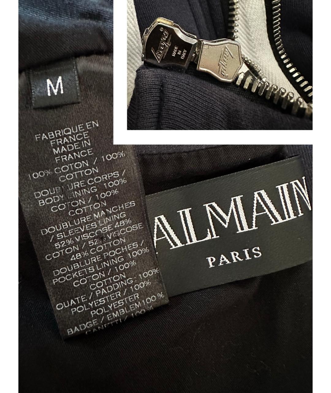 BALMAIN Темно-синяя хлопковая куртка, фото 9