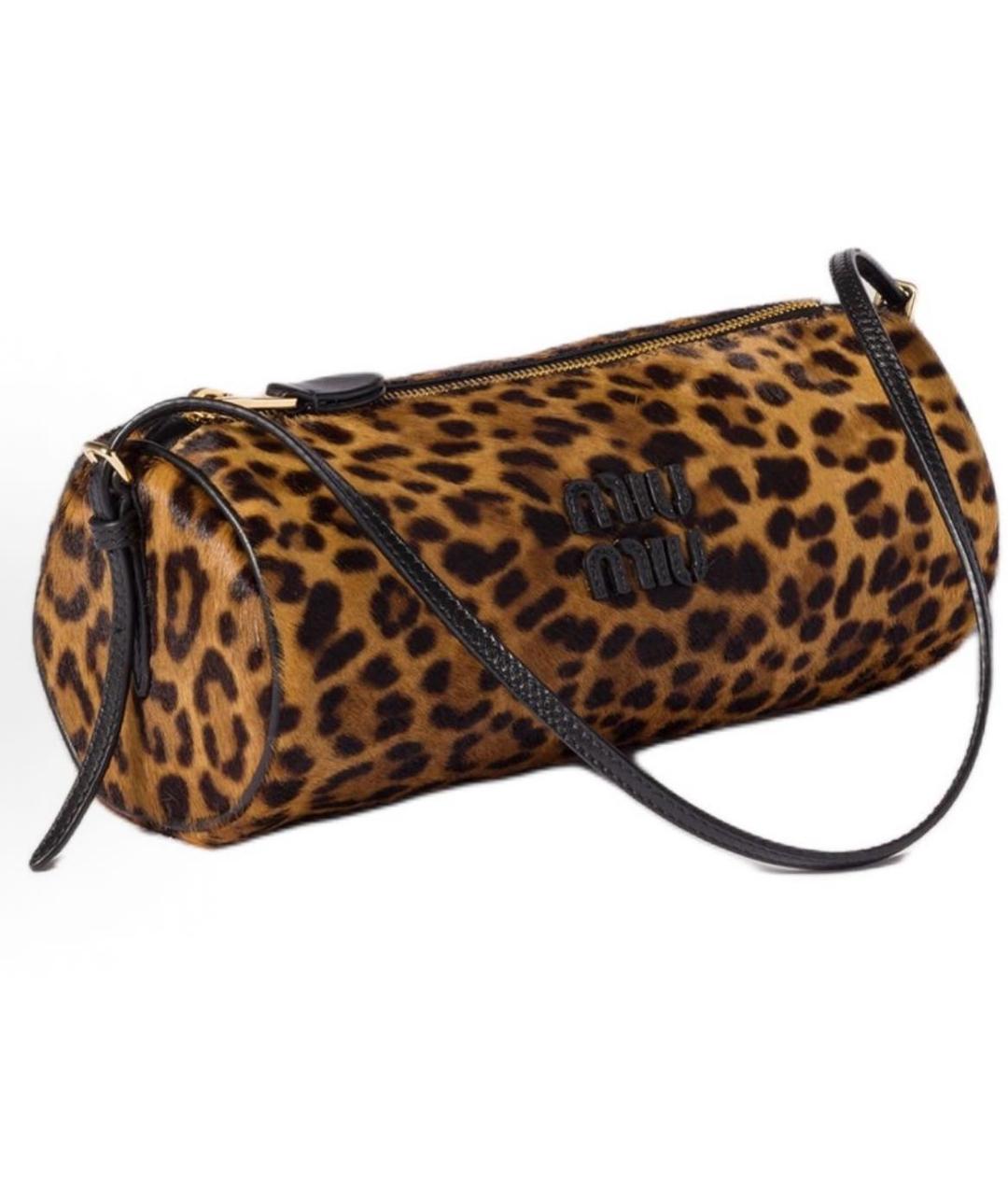 MIU MIU Коричневая кожаная сумка через плечо, фото 2