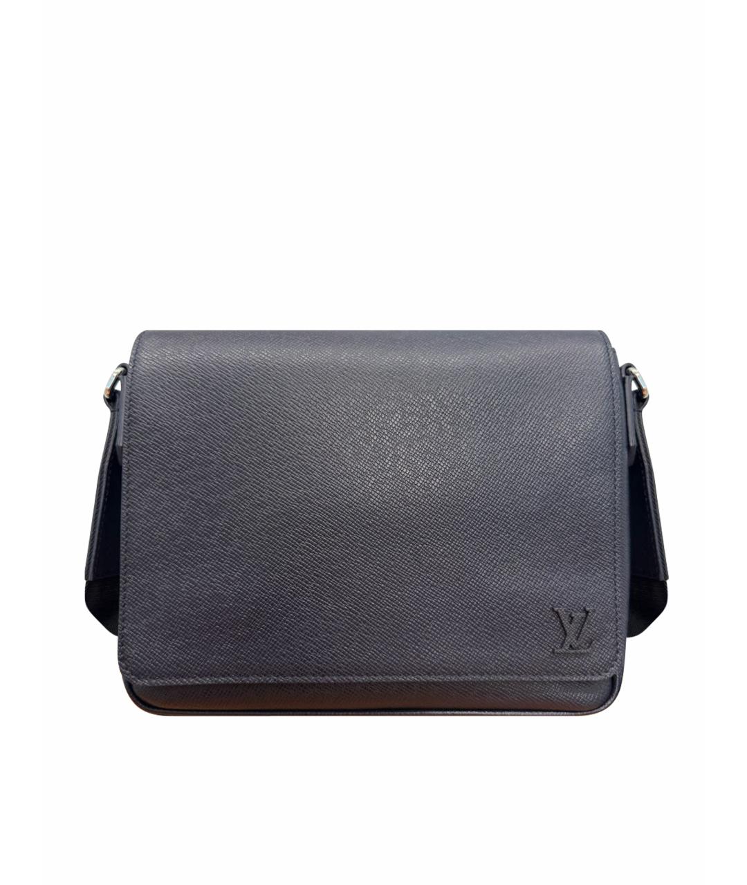 LOUIS VUITTON Темно-синяя кожаная сумка на плечо, фото 1