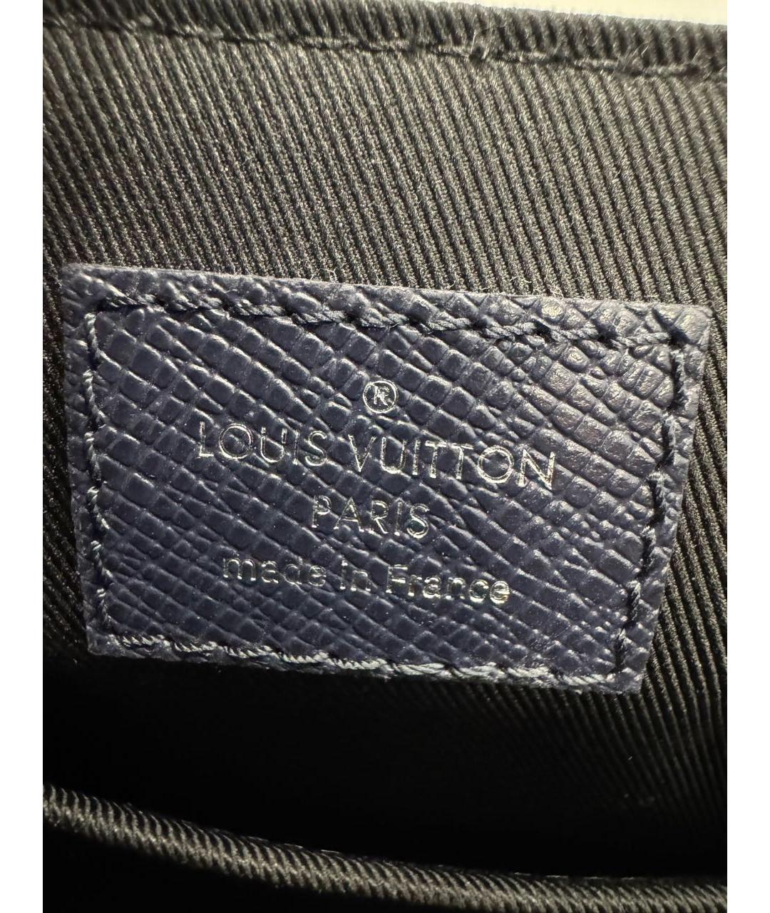 LOUIS VUITTON Темно-синяя кожаная сумка на плечо, фото 8