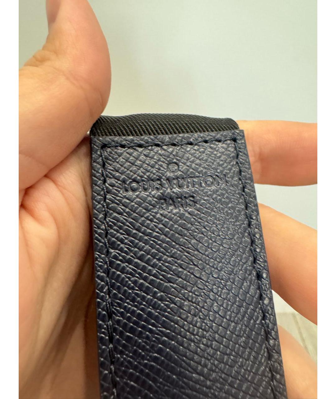 LOUIS VUITTON Темно-синяя кожаная сумка на плечо, фото 7