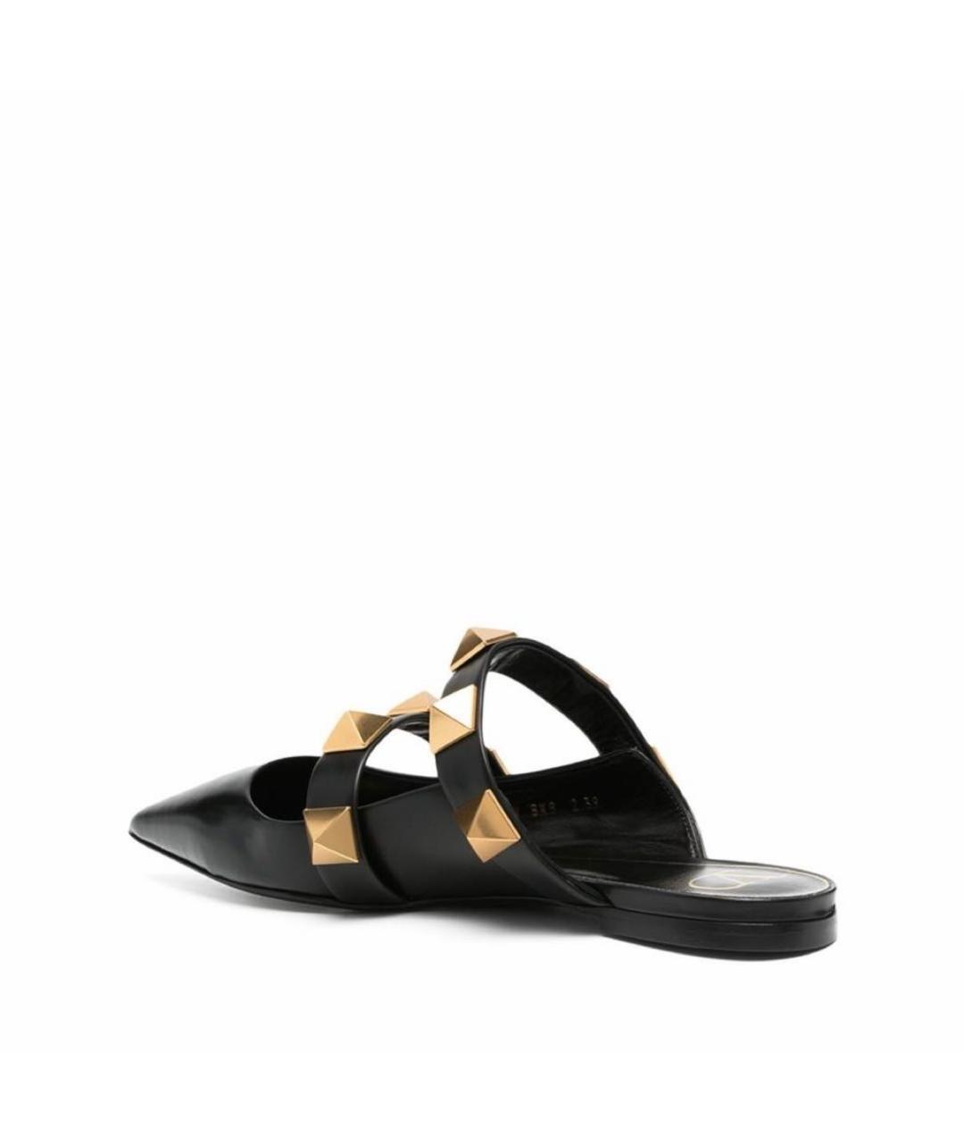 VALENTINO Черные кожаные мюли, фото 4