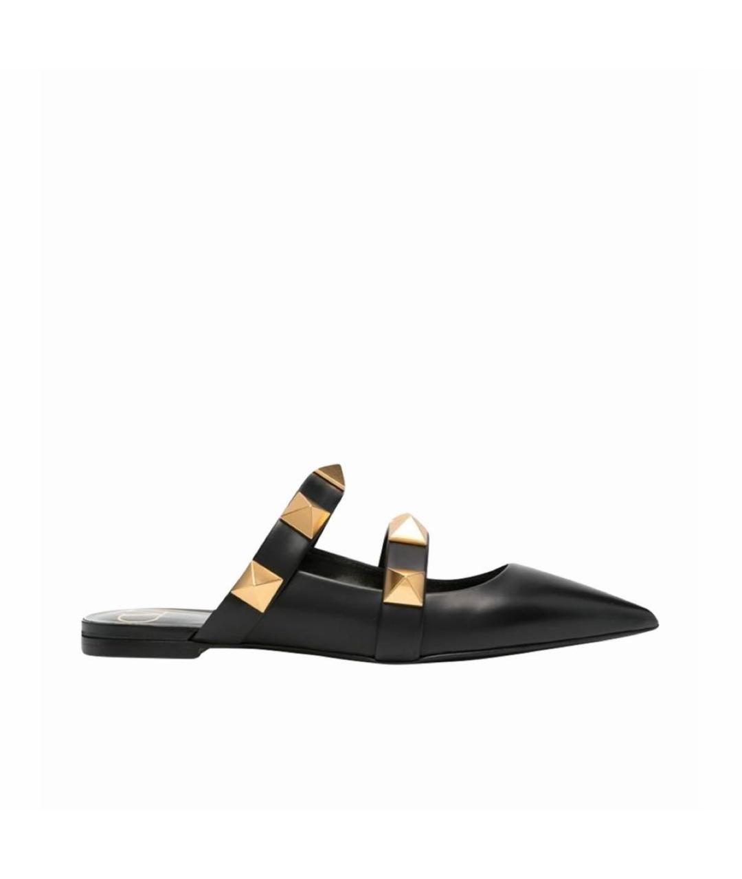 VALENTINO Черные кожаные мюли, фото 5