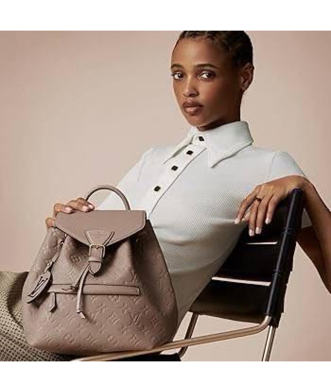 LOUIS VUITTON Бежевый кожаный рюкзак, фото 2