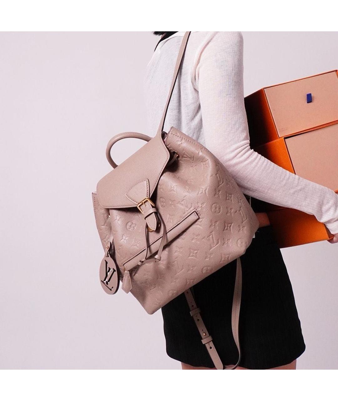 LOUIS VUITTON Бежевый кожаный рюкзак, фото 3