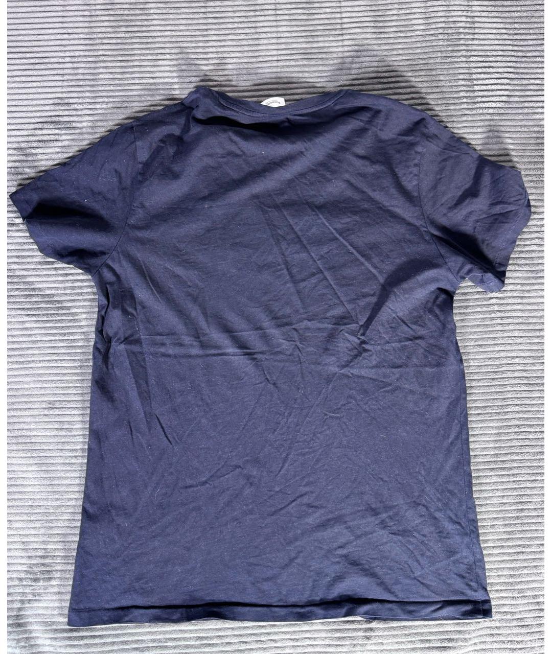 BURBERRY Темно-синяя хлопковая футболка, фото 2