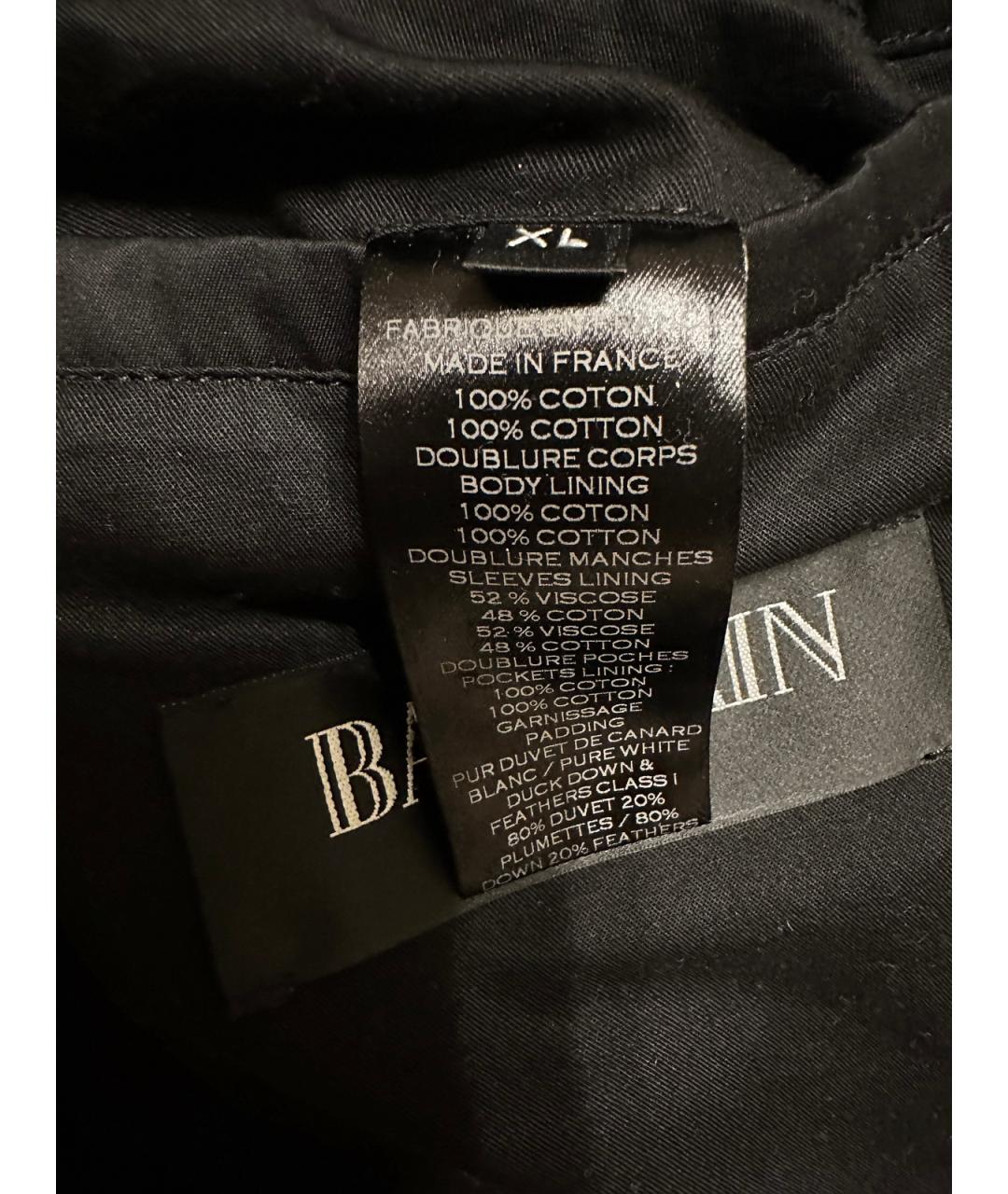 BALMAIN Черный хлопковый пуховик, фото 9