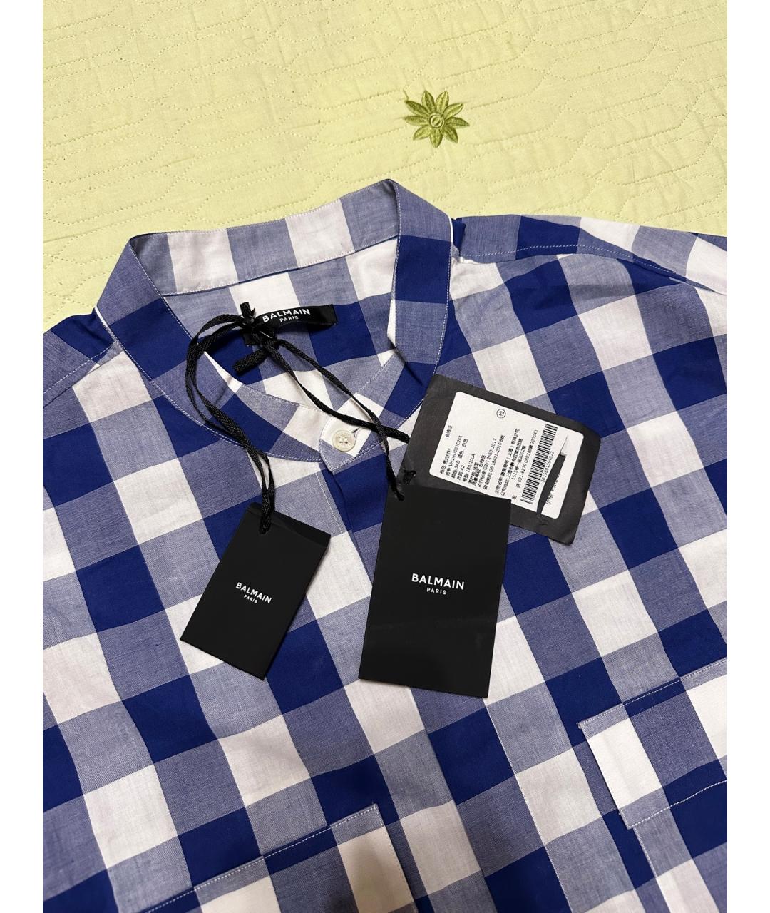 BALMAIN Синяя хлопковая кэжуал рубашка, фото 6
