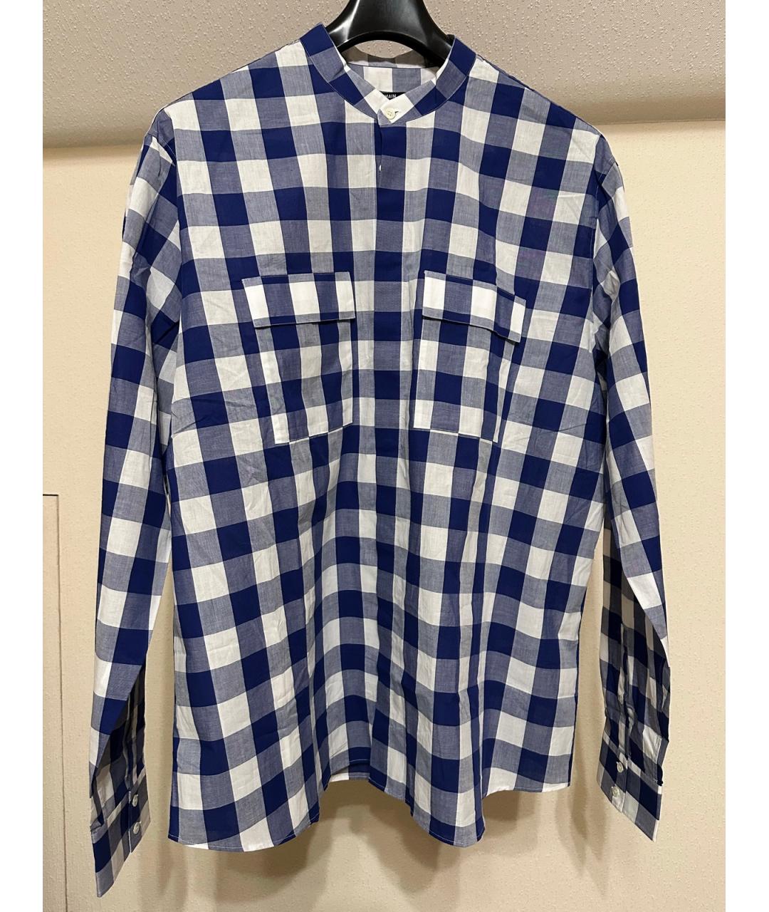 BALMAIN Синяя хлопковая кэжуал рубашка, фото 10