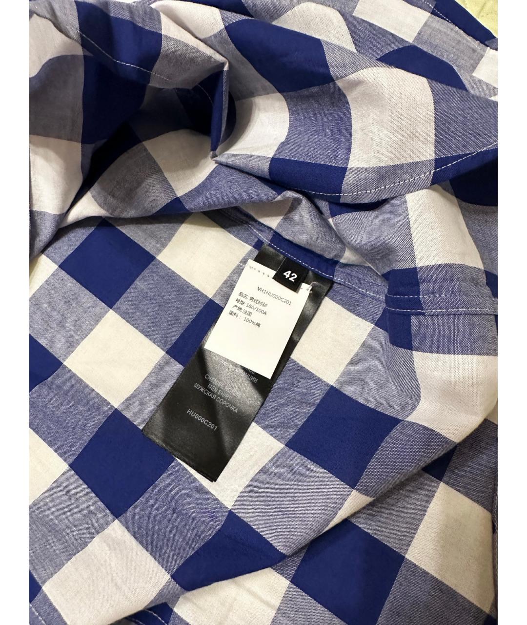 BALMAIN Синяя хлопковая кэжуал рубашка, фото 8