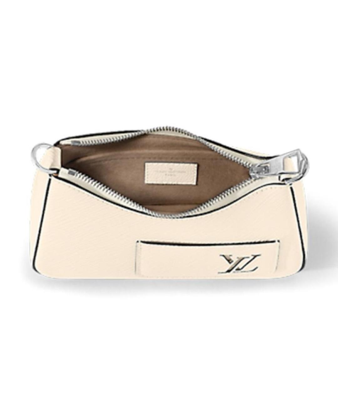 LOUIS VUITTON Бежевая кожаная сумка с короткими ручками, фото 7