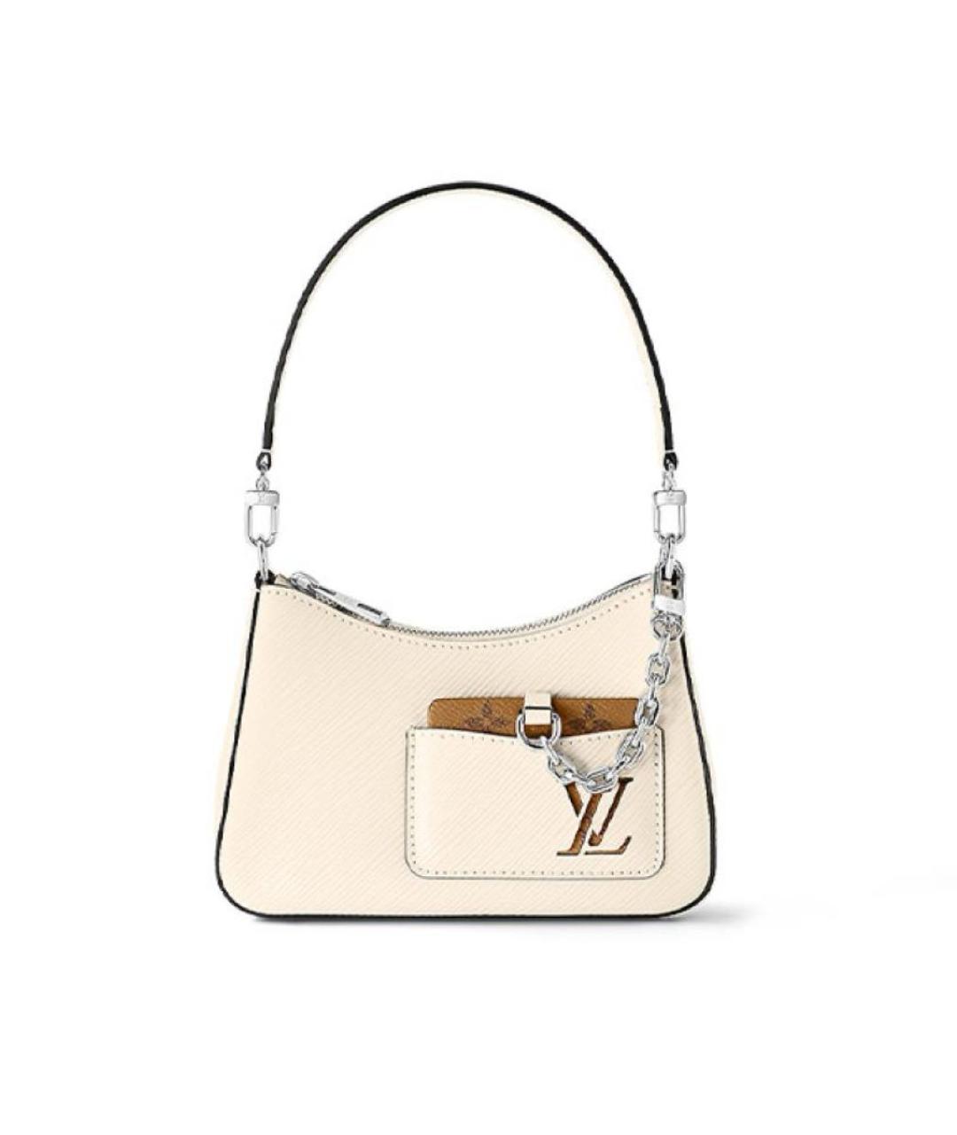 LOUIS VUITTON Бежевая кожаная сумка с короткими ручками, фото 1