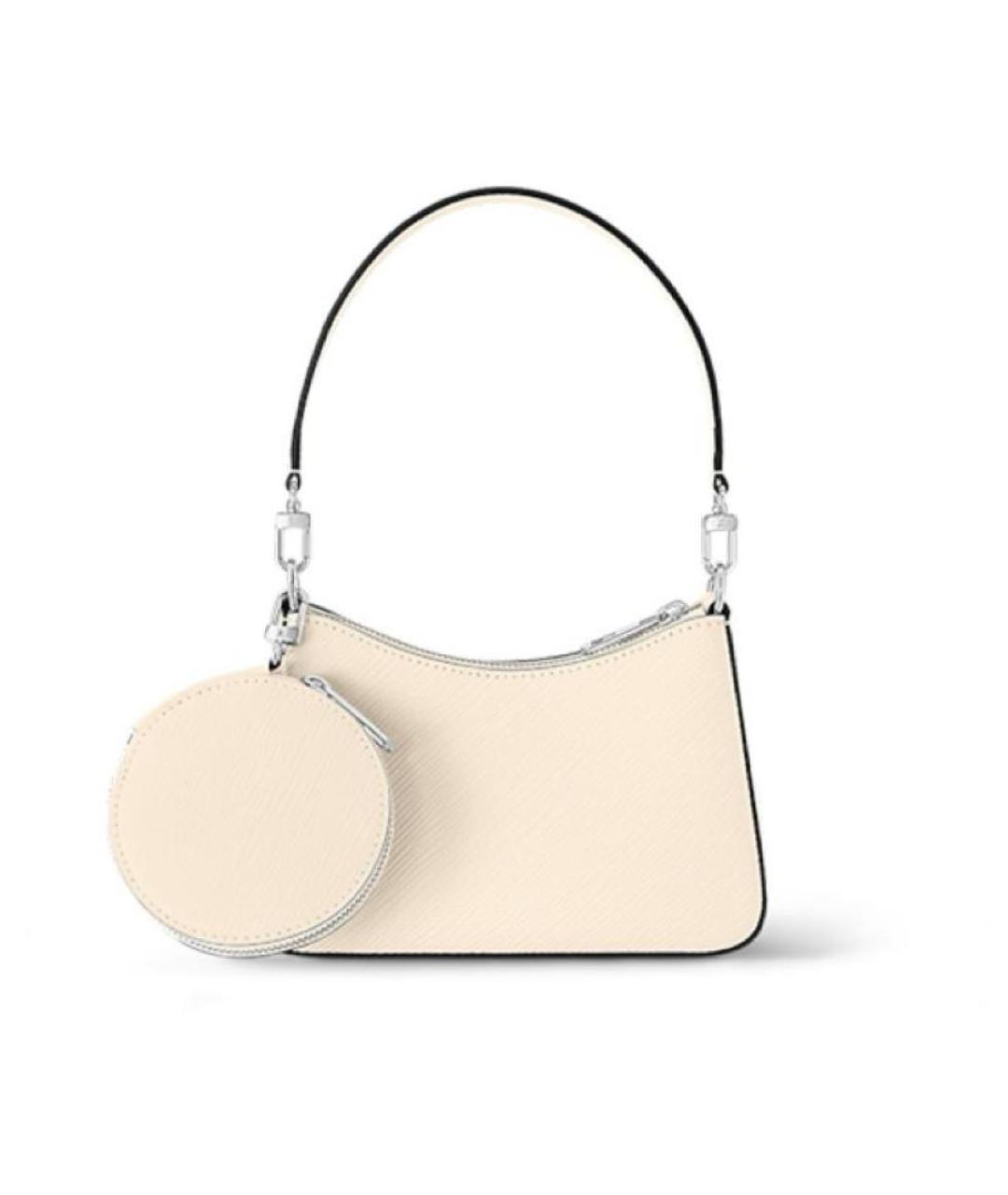 LOUIS VUITTON Бежевая кожаная сумка с короткими ручками, фото 6