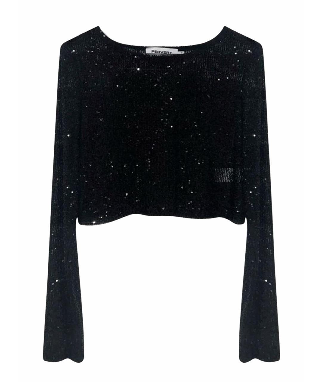 PERVERT Черный полиэстеровый джемпер / свитер, фото 1