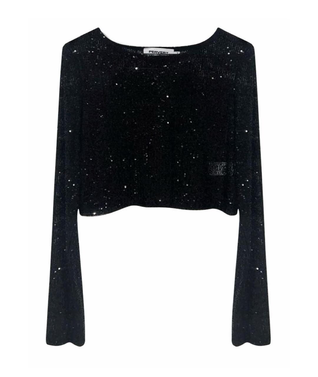 PERVERT Черный полиэстеровый джемпер / свитер, фото 5