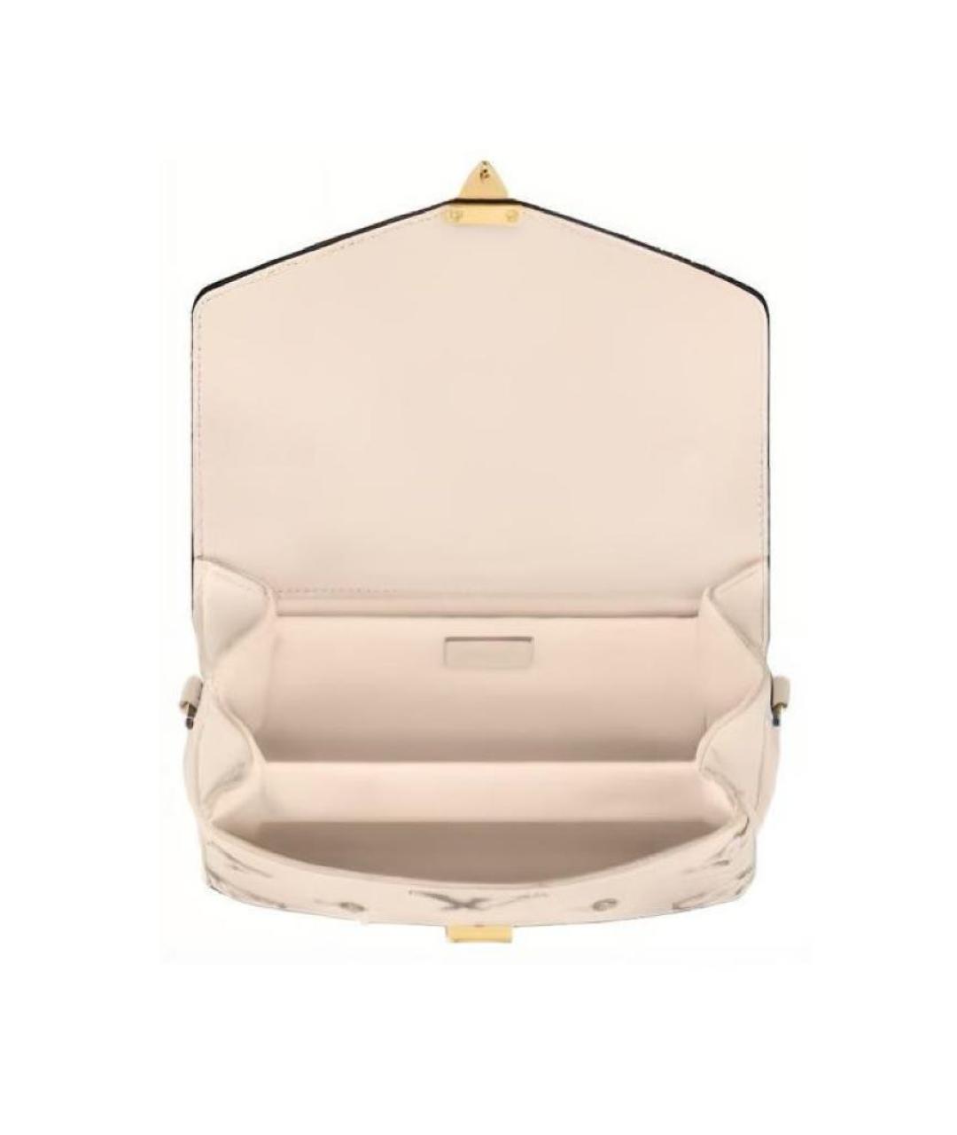 LOUIS VUITTON Белая кожаная сумка через плечо, фото 4