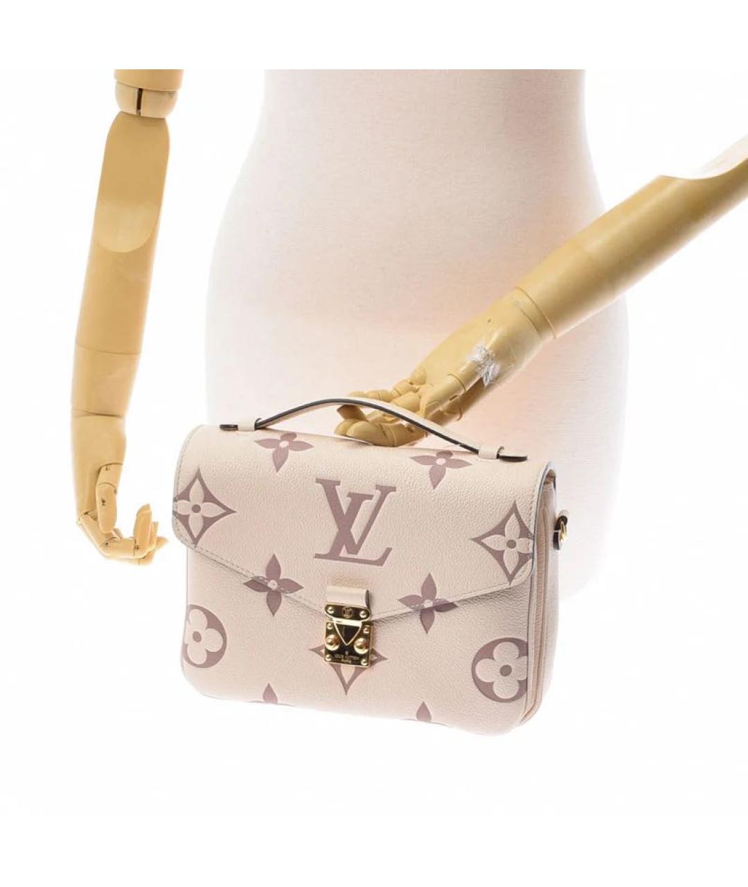 LOUIS VUITTON Белая кожаная сумка через плечо, фото 5