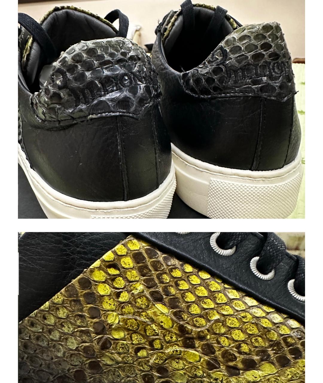 BILLIONAIRE Горчичные низкие кроссовки / кеды из экзотической кожи, фото 7