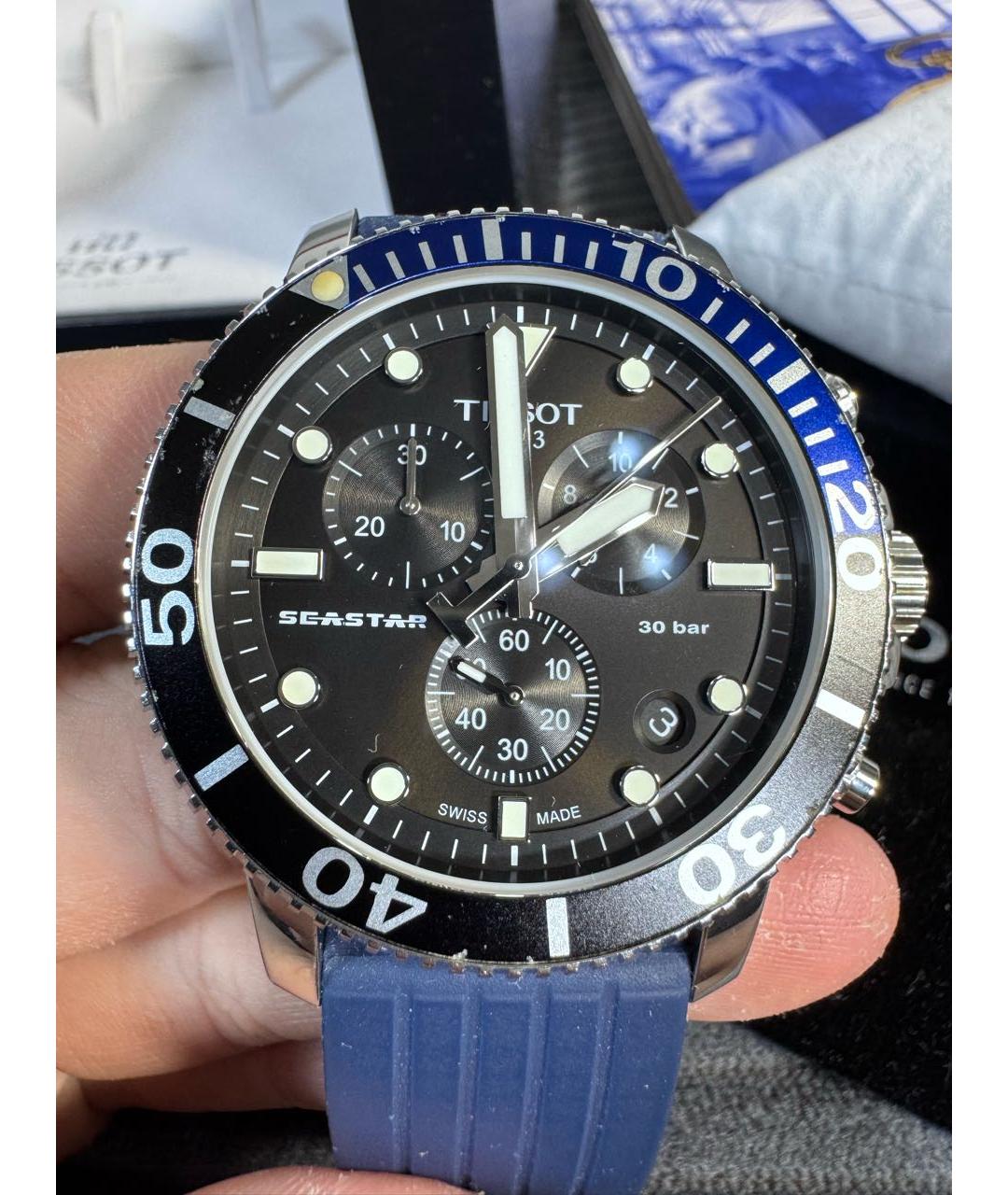 TISSOT Синие стальные часы, фото 2