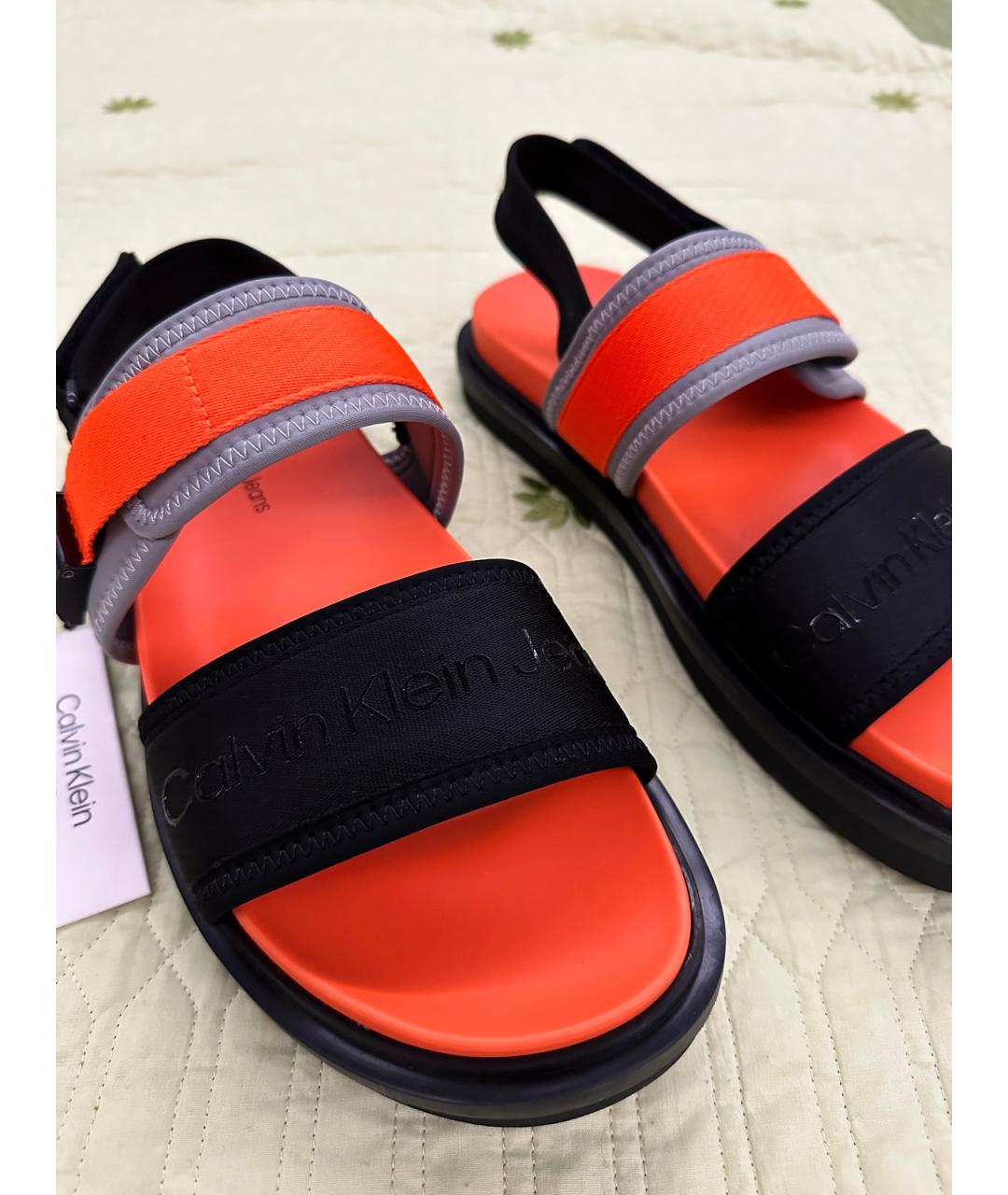 CALVIN KLEIN JEANS Мульти текстильные сандалии, фото 5